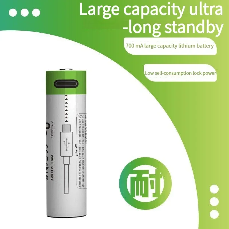 Batería litio recargable AA con puerto Tipo-C para linterna - imagen 2