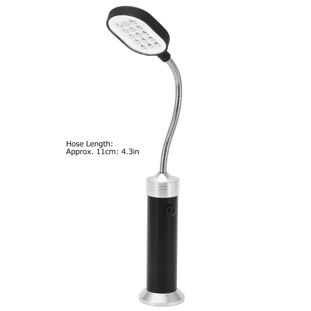 Lámpara LED portátil con base magnética y cuello de cisne