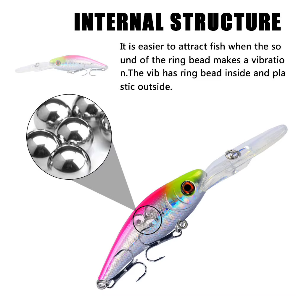 Señuelos Crankbait flotantes con ojos 3D – Plástico duro acabado láser - imagen 5