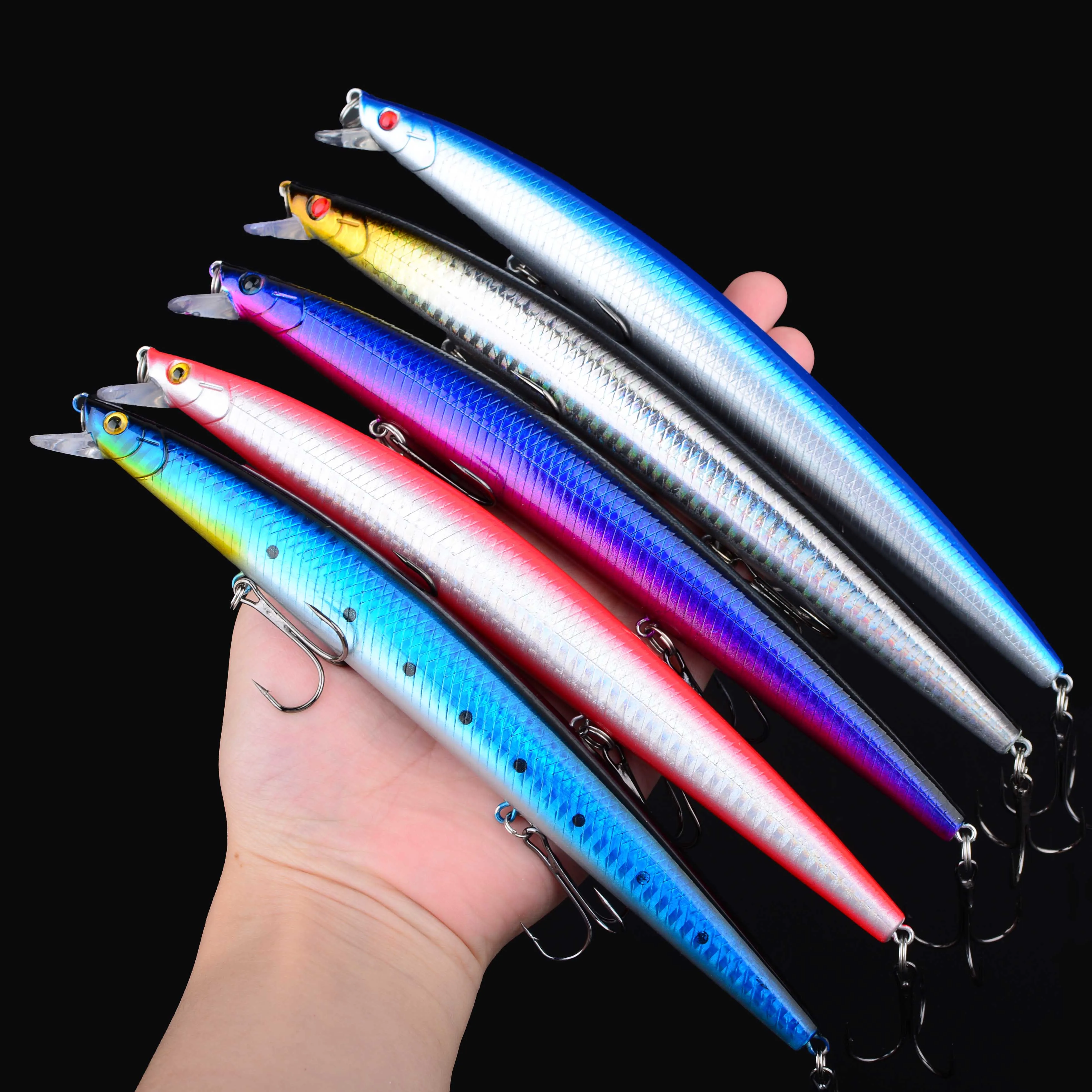 Crankbait Minnow láser mar: señuelo duro grande con forma pez - imagen 4