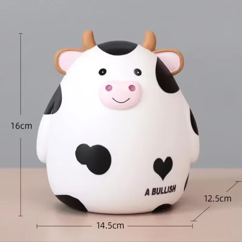 Hucha de resina con forma de vaca y becerro – Regalo infantil - imagen 3
