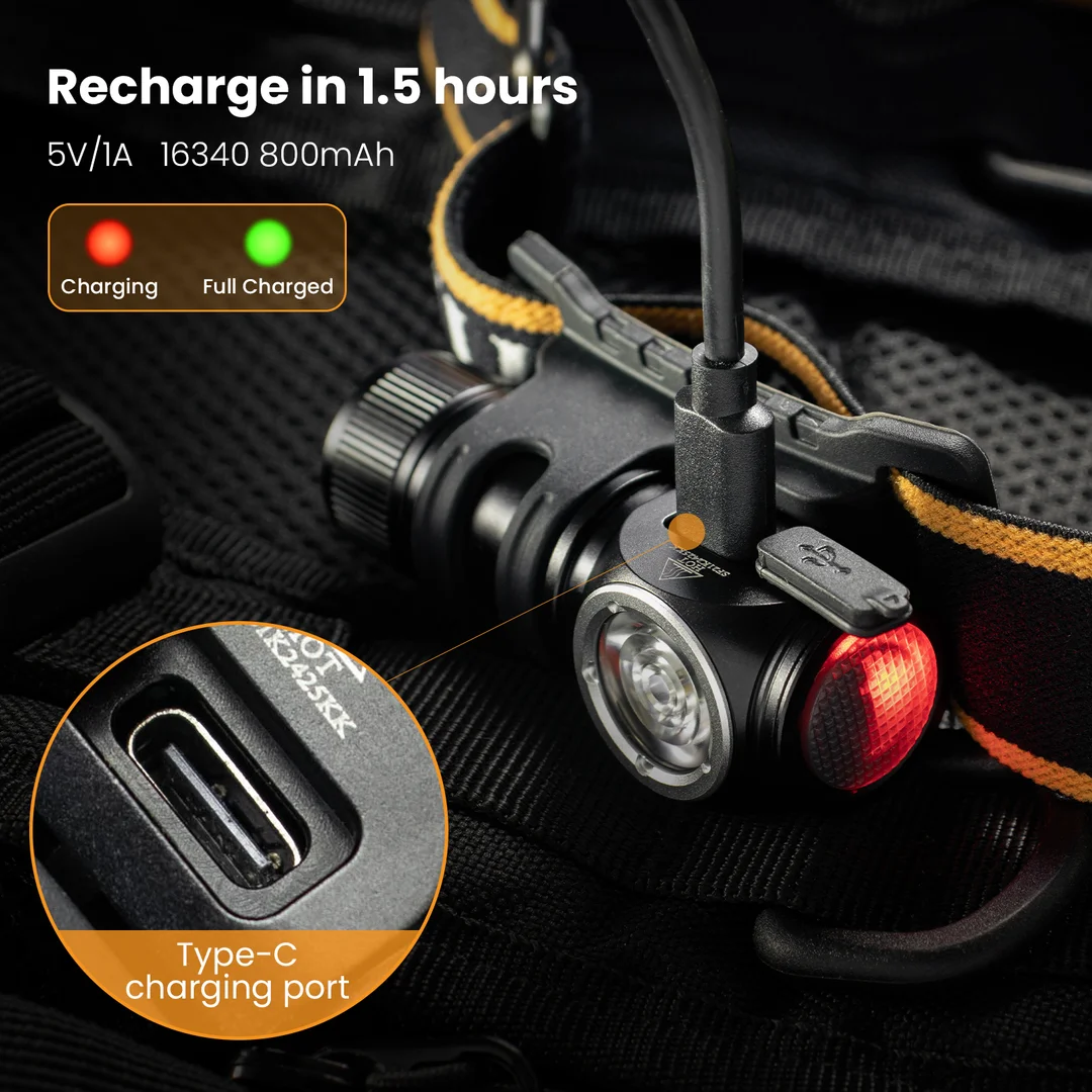 Linterna frontal Sofirn HS10 USB-C recargable 1100 lúmenes para pesca - imagen 2