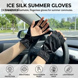 Guantes sin dedos UV transpirables para pesca y conducción mujer
