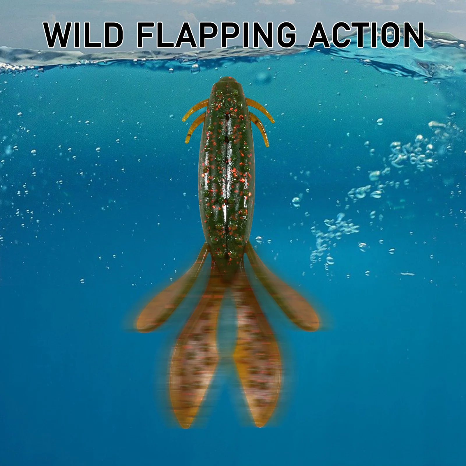 Crazy Flapper Vinilo Camarón Wobbler Flotante Swimbait para Lubina - imagen 5