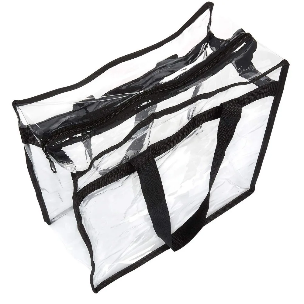 Bolso de hombro transparente PVC con cremallera de gran capacidad