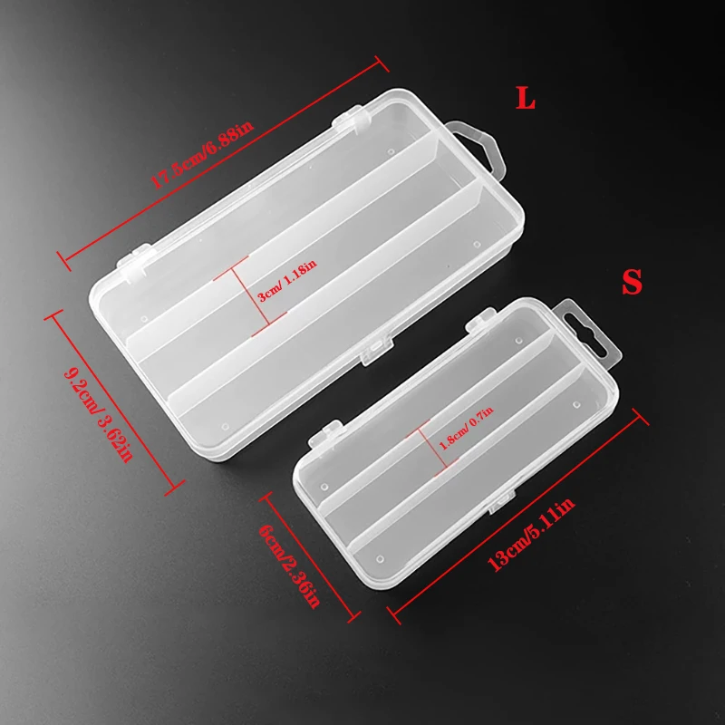 Detalle de la caja de almacenamiento para anzuelos y accesorios de pesca