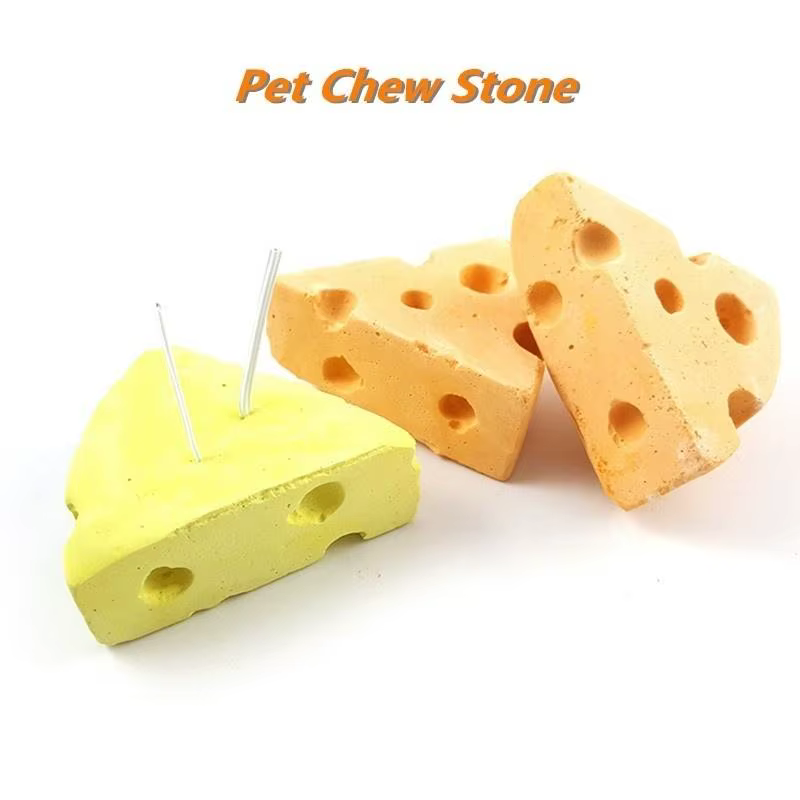 Juguete mordedor de piedra para perros pequeños – maíz, queso o naranja