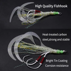 Elllv Señuelo calamar suave con anzuelo de asistencia Jigging lento