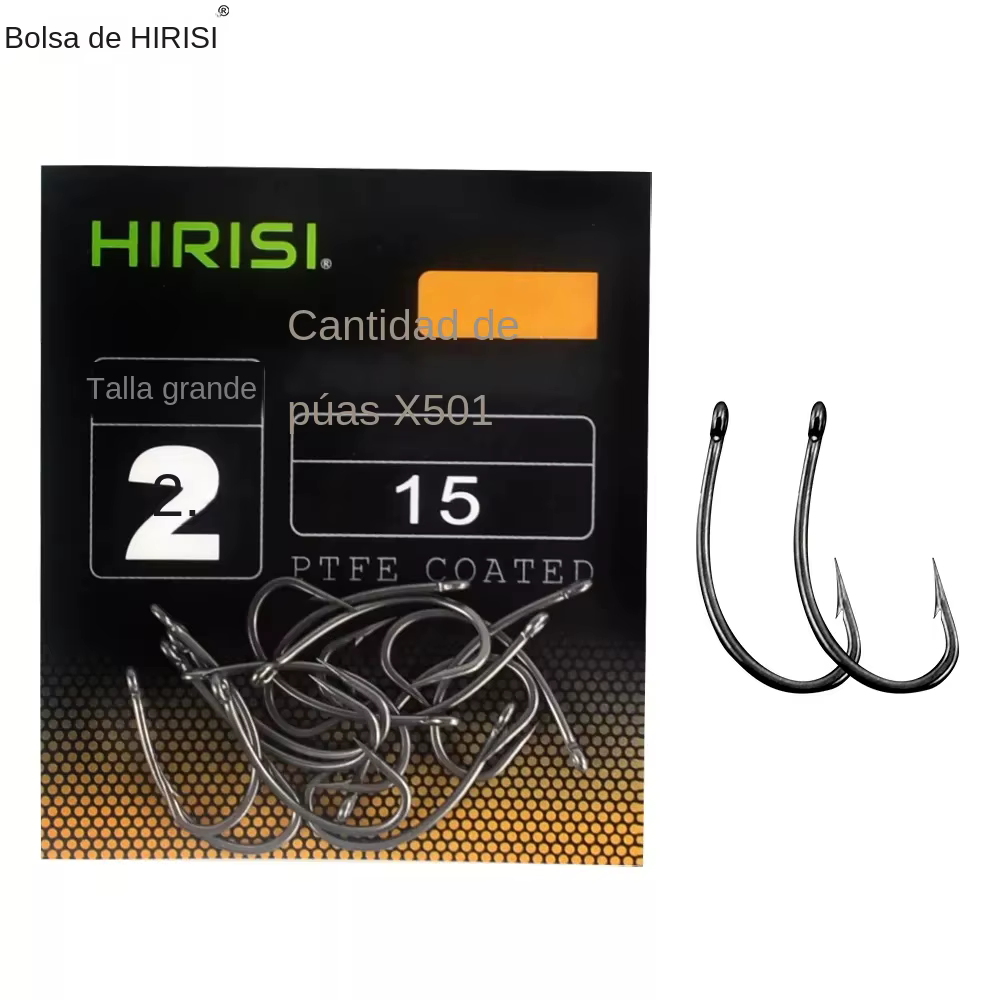 Anzuelo X501 de púas para carpa – Acero inoxidable PTFE alto carbono