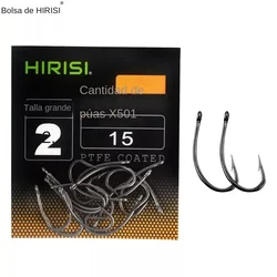 Anzuelo X501 de púas para carpa – Acero inoxidable PTFE alto carbono