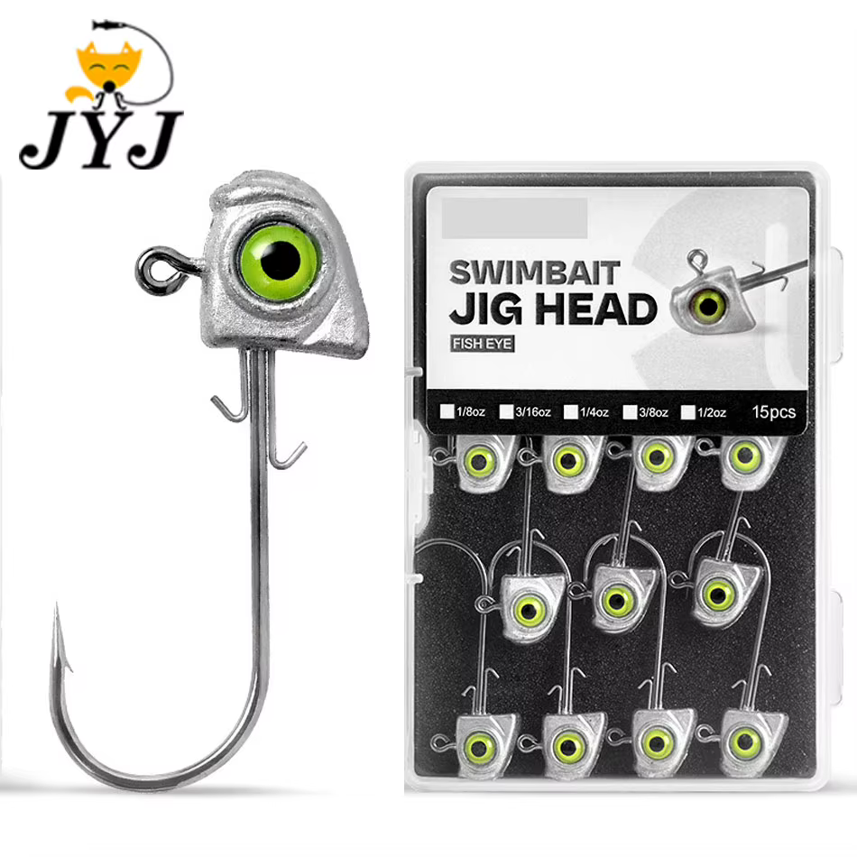JYJ Anzuelos Jig Head para vinilo con ojos 3D - imagen 3