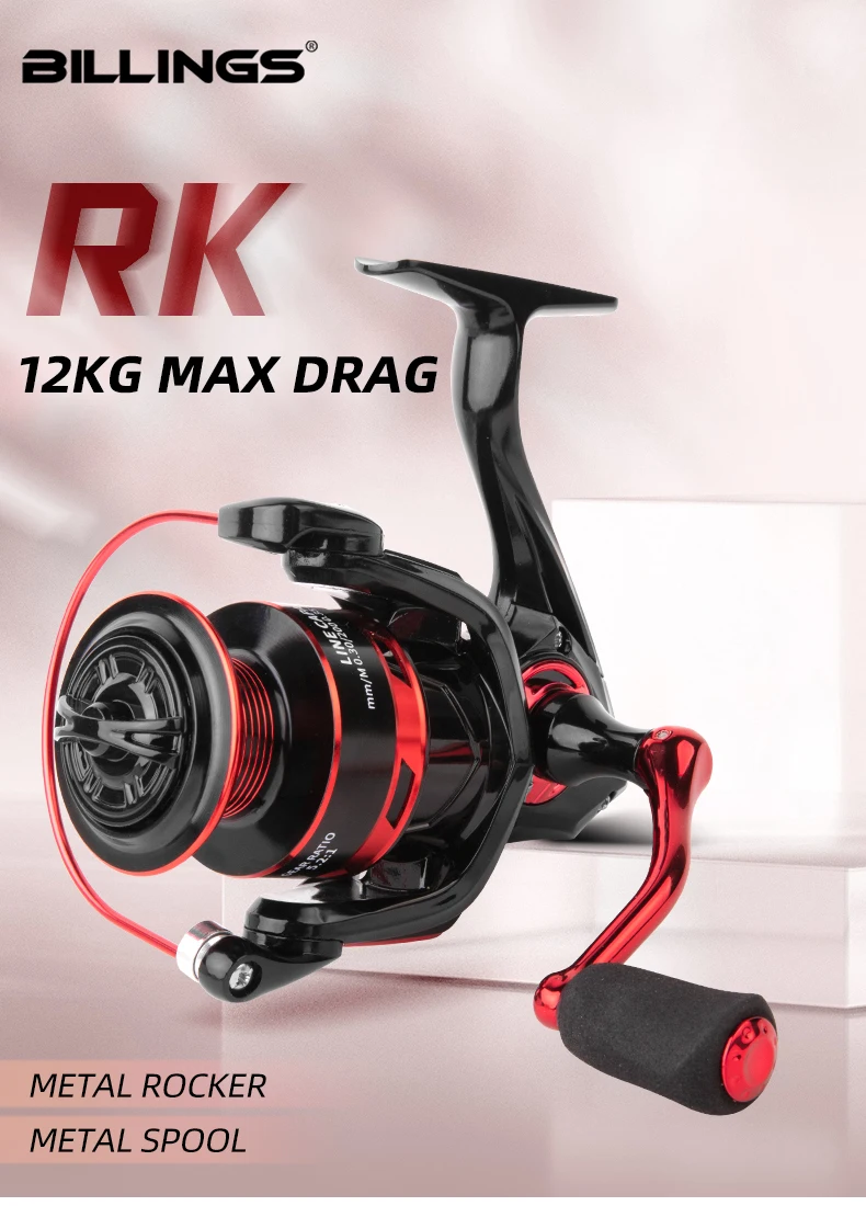 Carrete de pesca con diseño de metal