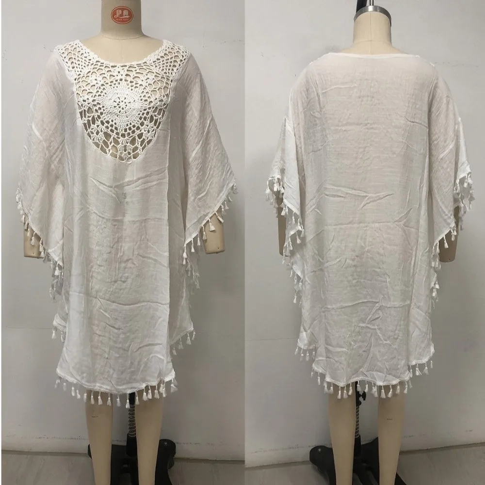 Camiseta de playa holgada con cuello cuadrado para mujer - imagen 4