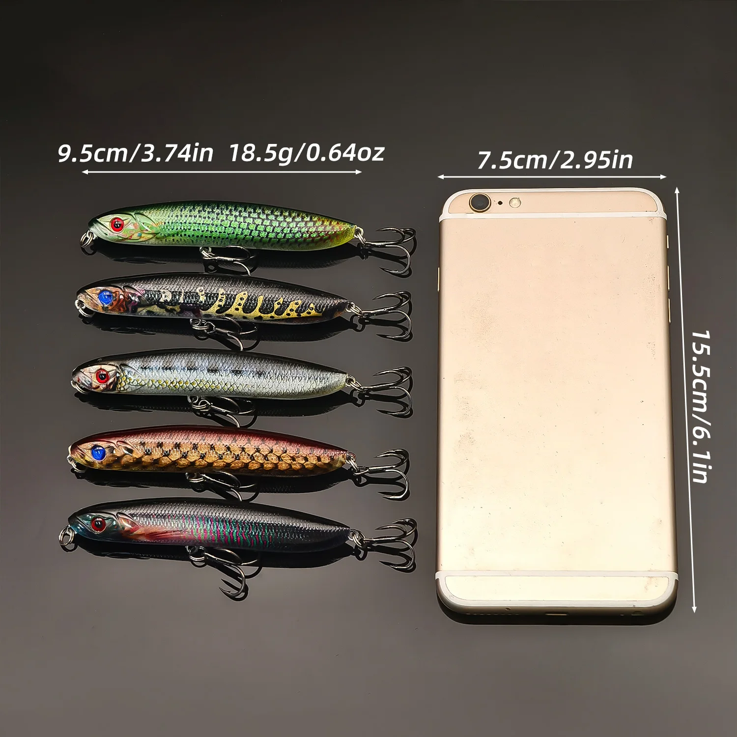 ANFS señuelos tipo minnow hundidos para pesca en agua dulce y salada - imagen 2