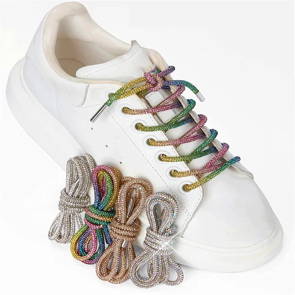 Cordones de zapatos trenzado cruzado con pedrería y brillo para zapatillas - imagen 4
