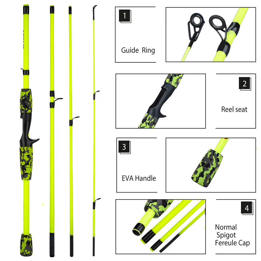 Caña de spinning ultraligera portátil con mango de EVA - imagen 5
