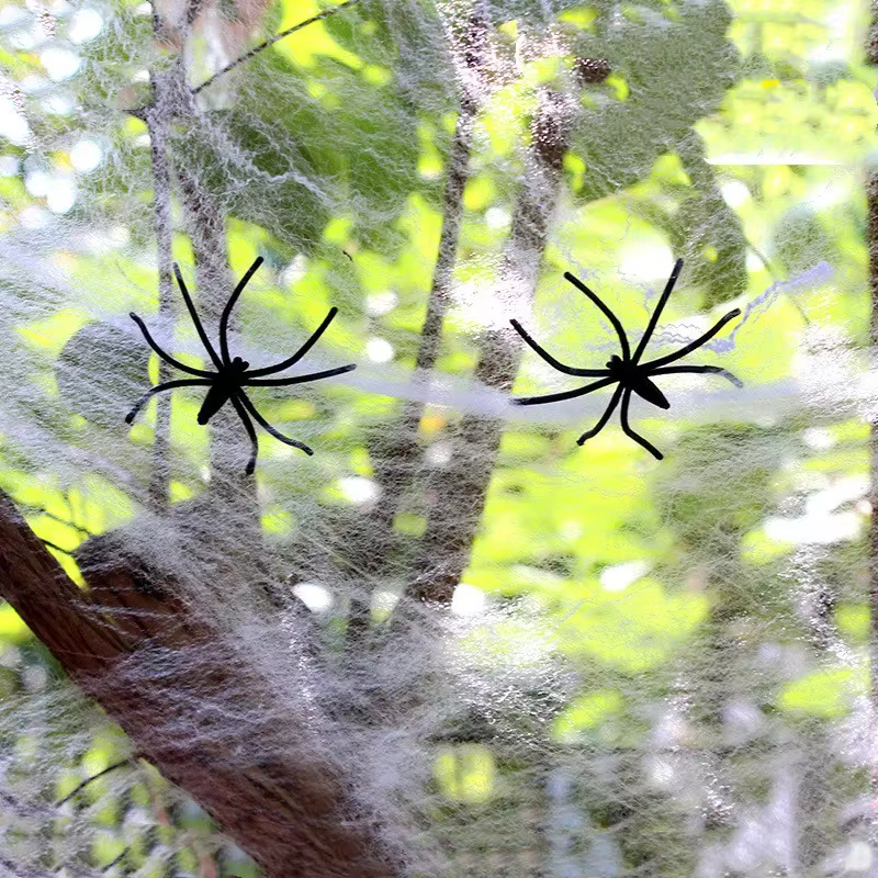 Telaraña elástica de algodón para decorar Halloween y fiestas de terror - imagen 4