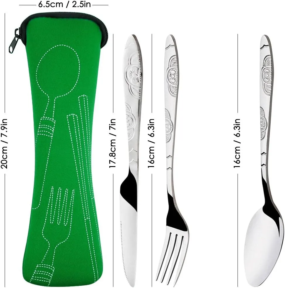 Set de vajilla lavable pesca - Kit cubiertos con estuche - imagen 4