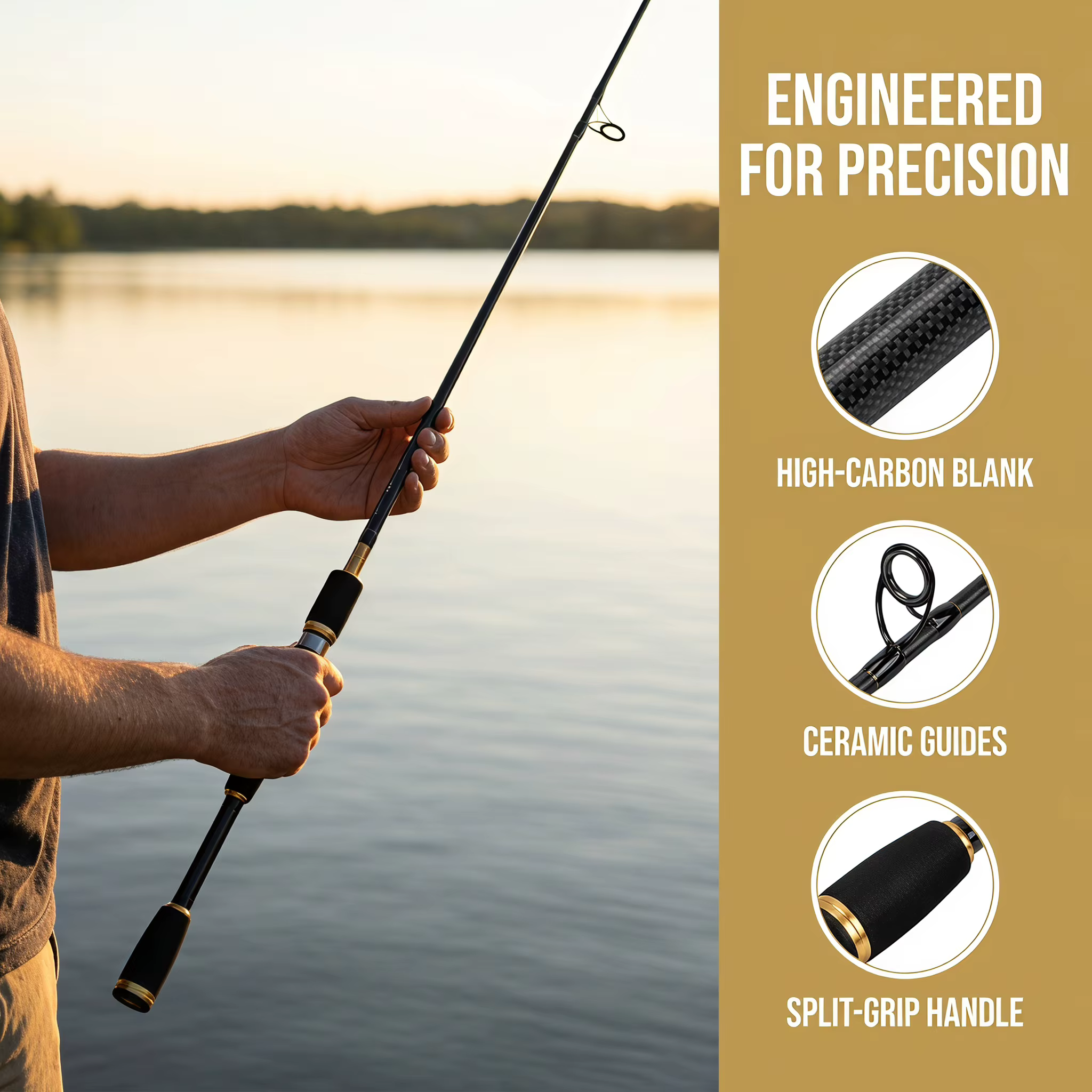 Caña Goture 2.1m Spinning – Fibra de Carbono Ligera - imagen 5