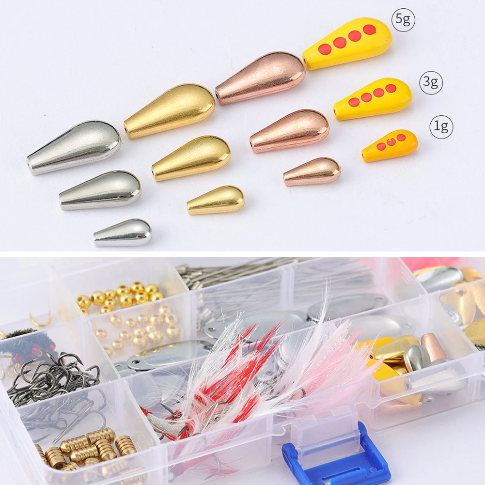 Conjunto de plomos, anillos y alambres para montaje