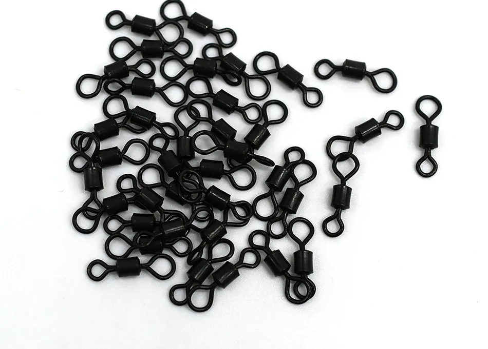 Conector giratorio cobre negro mate comparación de tamaño
