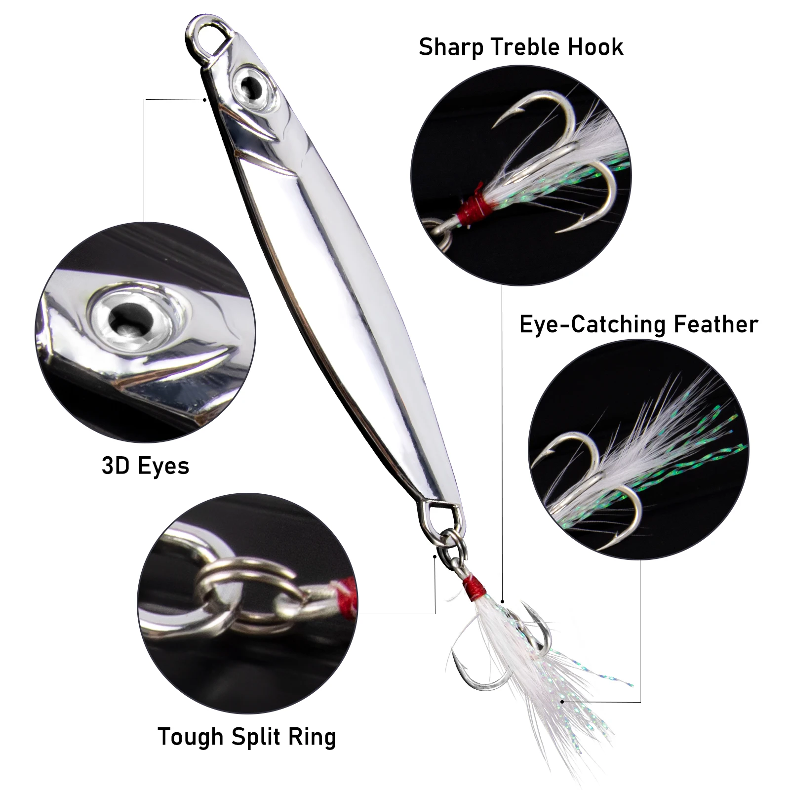 Señuelos jig metálicos para jigging, trolling y cuchara vertical - imagen 3