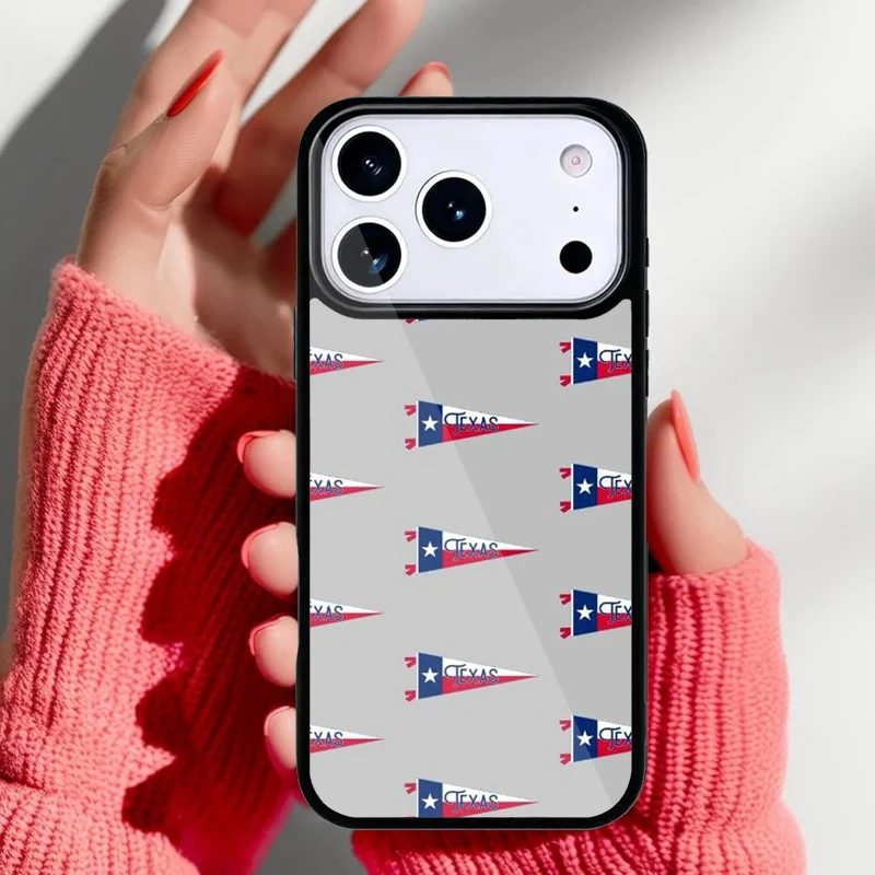 Detalle de la bandera de Texas en la funda del teléfono