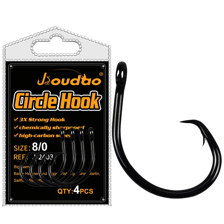 Big Game Anzuelos Circle Hook 4/0-12/0 Negro para Pesca de Atún - imagen 4