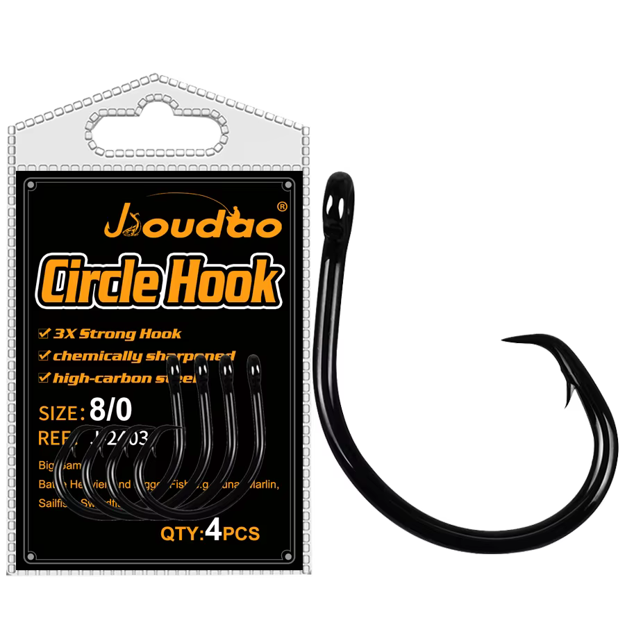 Big Game Anzuelos Circle Hook 4/0-12/0 Negro para Pesca de Atún - imagen 4