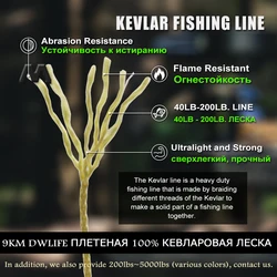FishTrip hilo trenzado Kevlar alta resistencia cuerda asistencia pesca