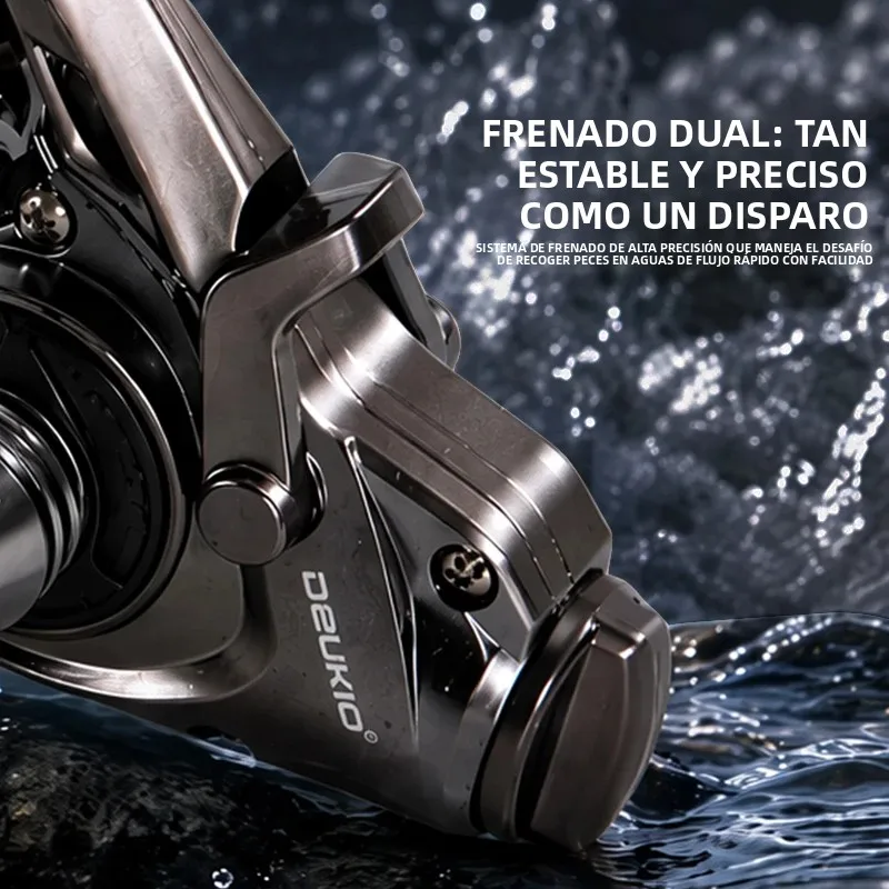 Carrete giratorio DEUKIO Mini con doble freno para carpa e hielo - imagen 4