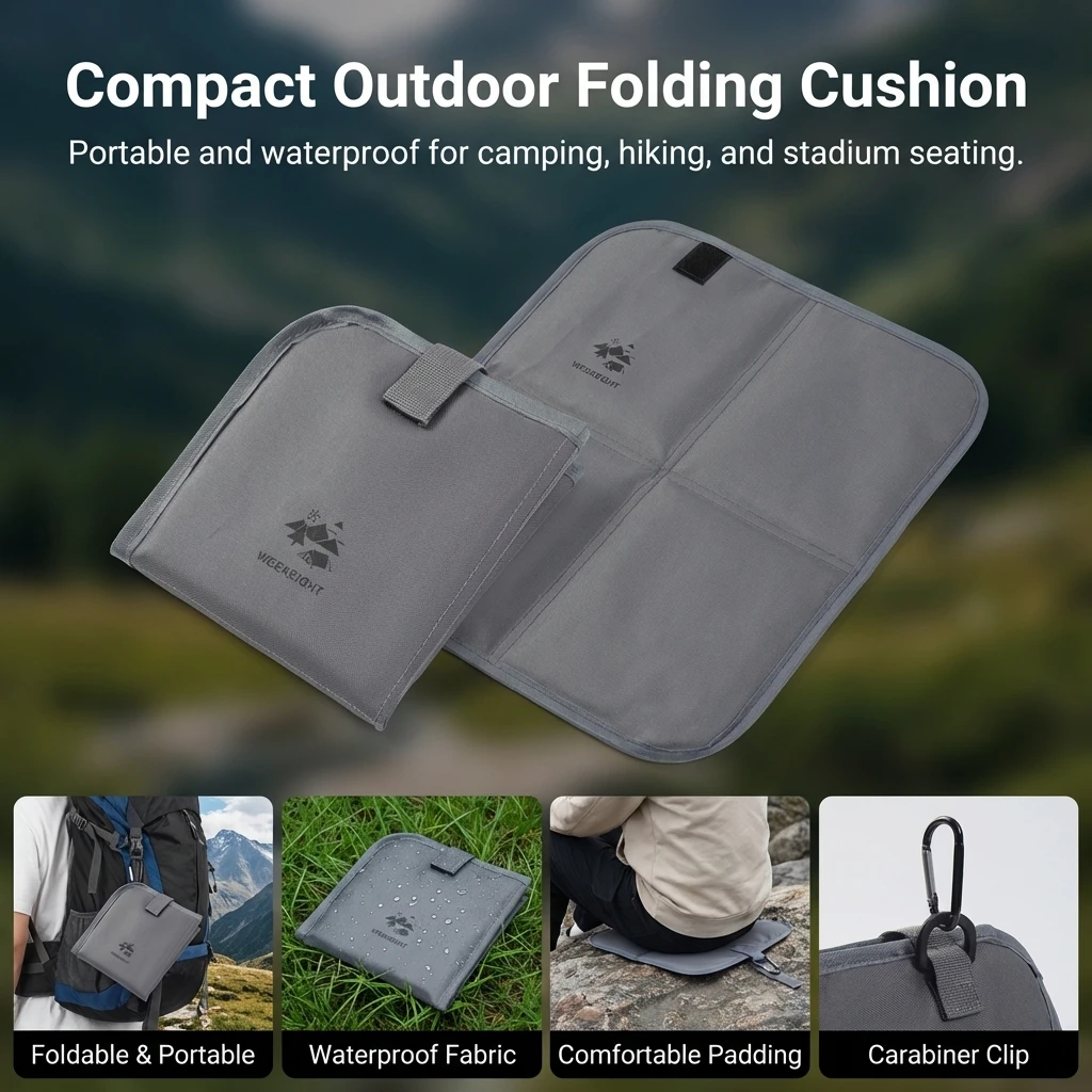 Cojín de asiento plegable impermeable Oxford grueso portátil - imagen 2