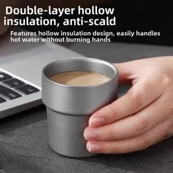 Taza térmica de aleación de titanio doble pared ligera