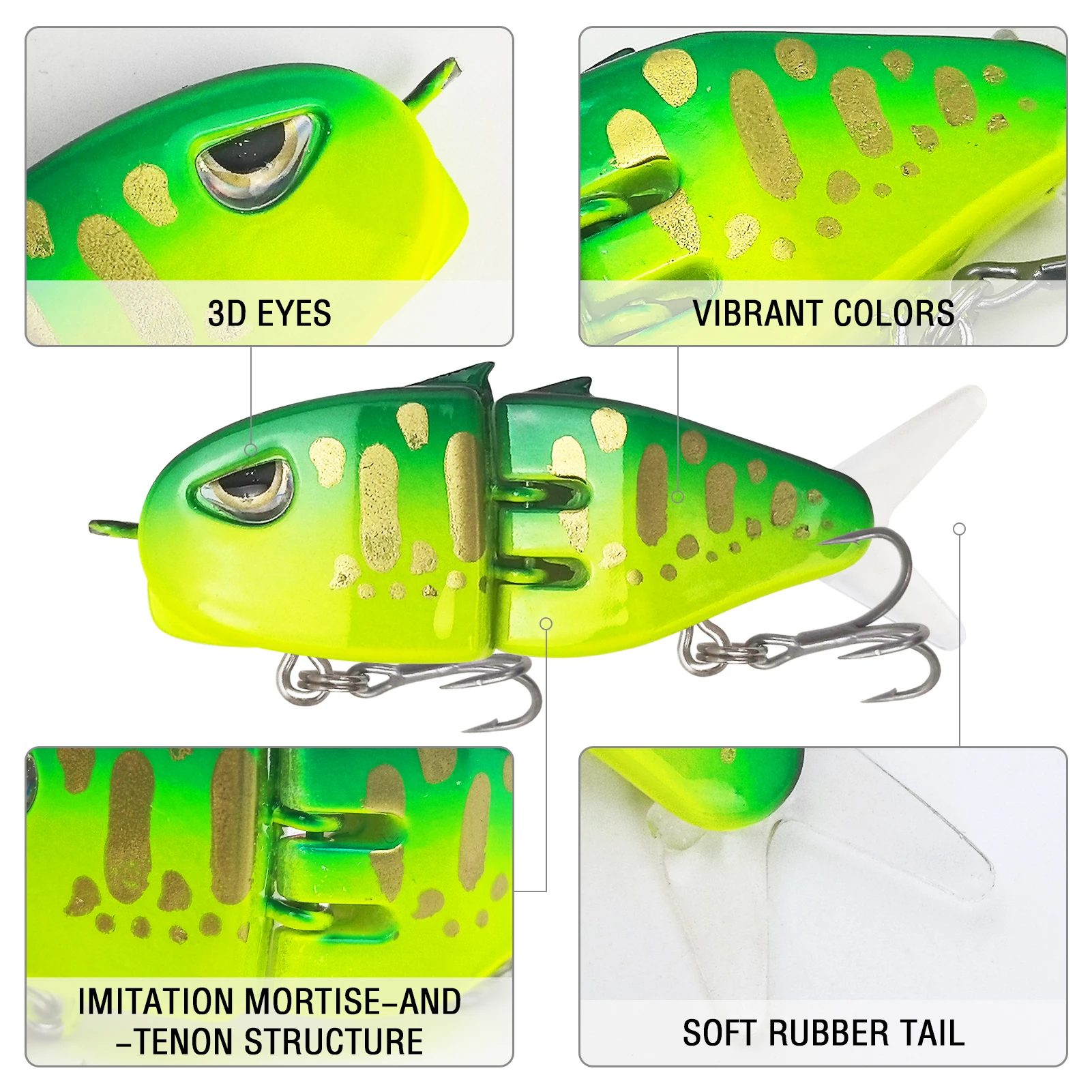 FREE FISHER Crankbait de buceo profundo articulado para pesca - imagen 5