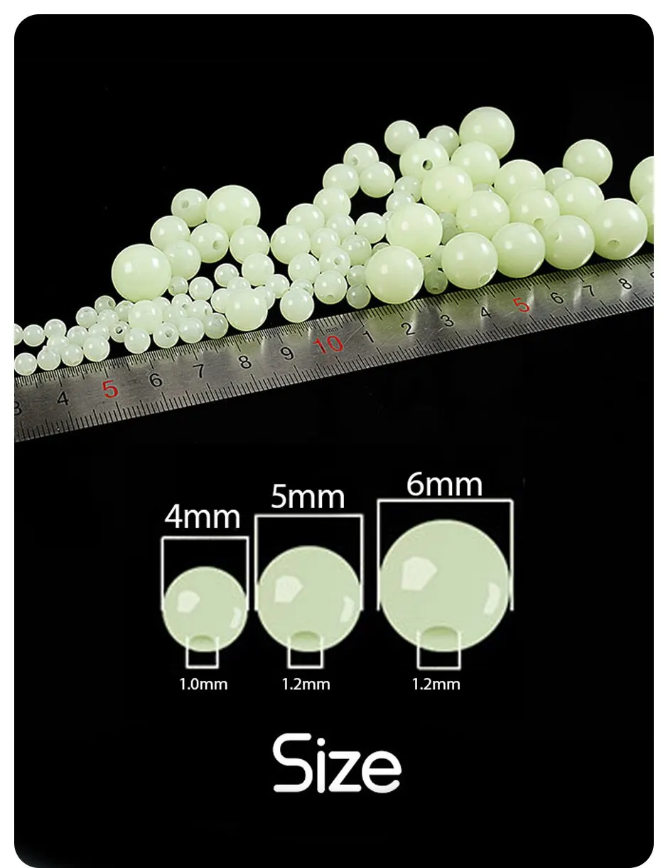 Perlas luminosas de pesca nocturna 6mm