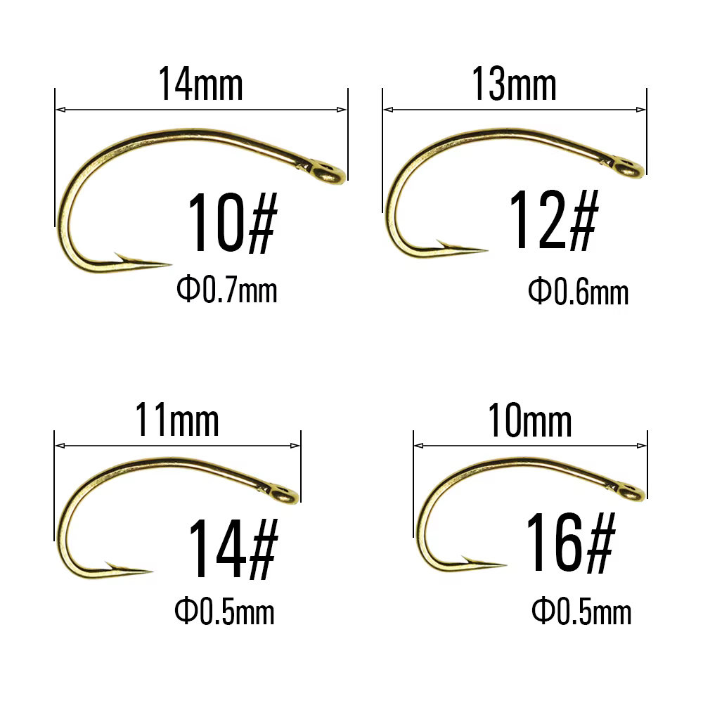 Anzuelos dorados para mosca ninfa scud midge caddis - imagen 5
