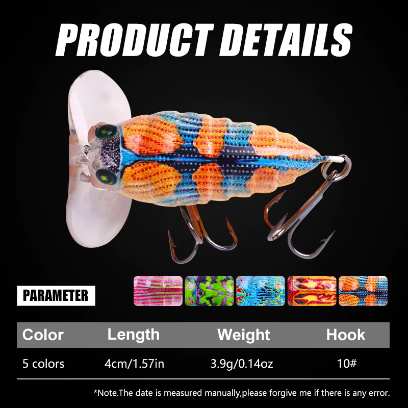 Cebo Topwater Mariquita Artificial 4 cm para lubina y carpa - imagen 5