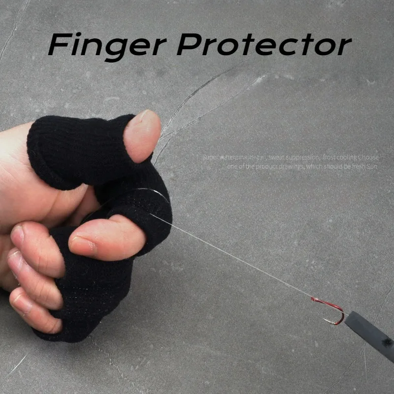 Protector de dedos de pesca visto desde varios ángulos