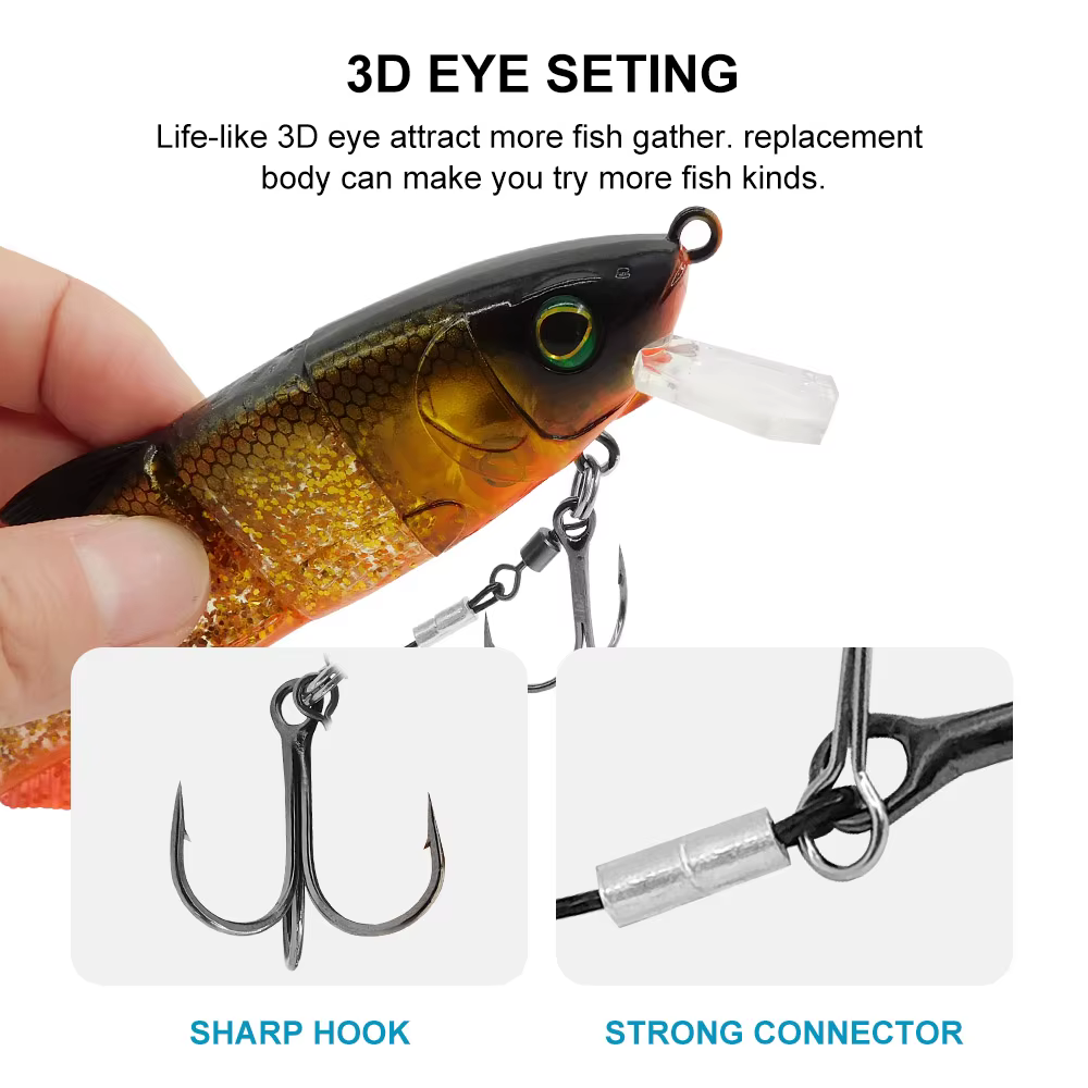 ESFISHING Híbrido Swimbait 165mm – Señuelo natación para carpa mar - imagen 4