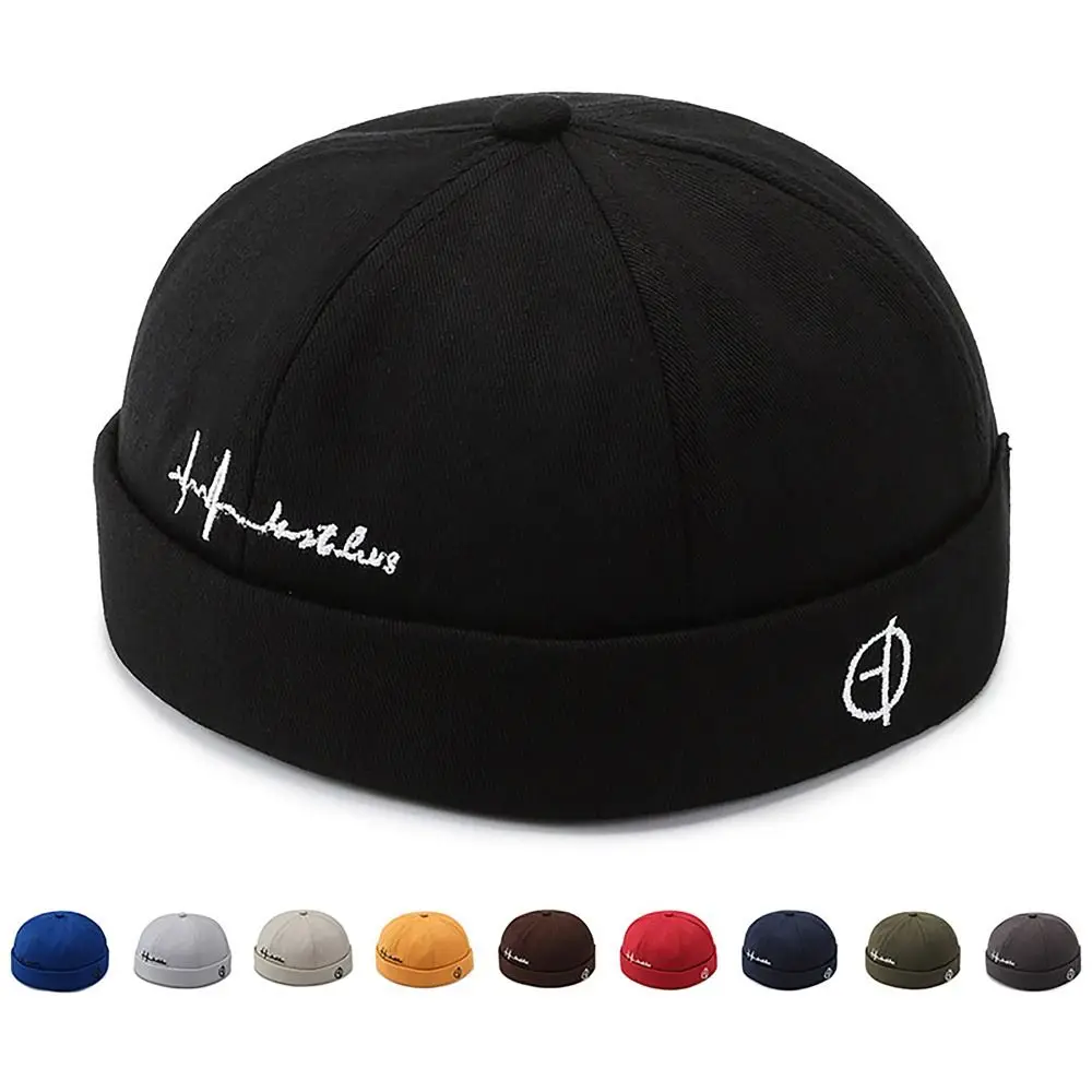 Gorra Docker de algodón con letras urbanas unisex, color liso - imagen 4