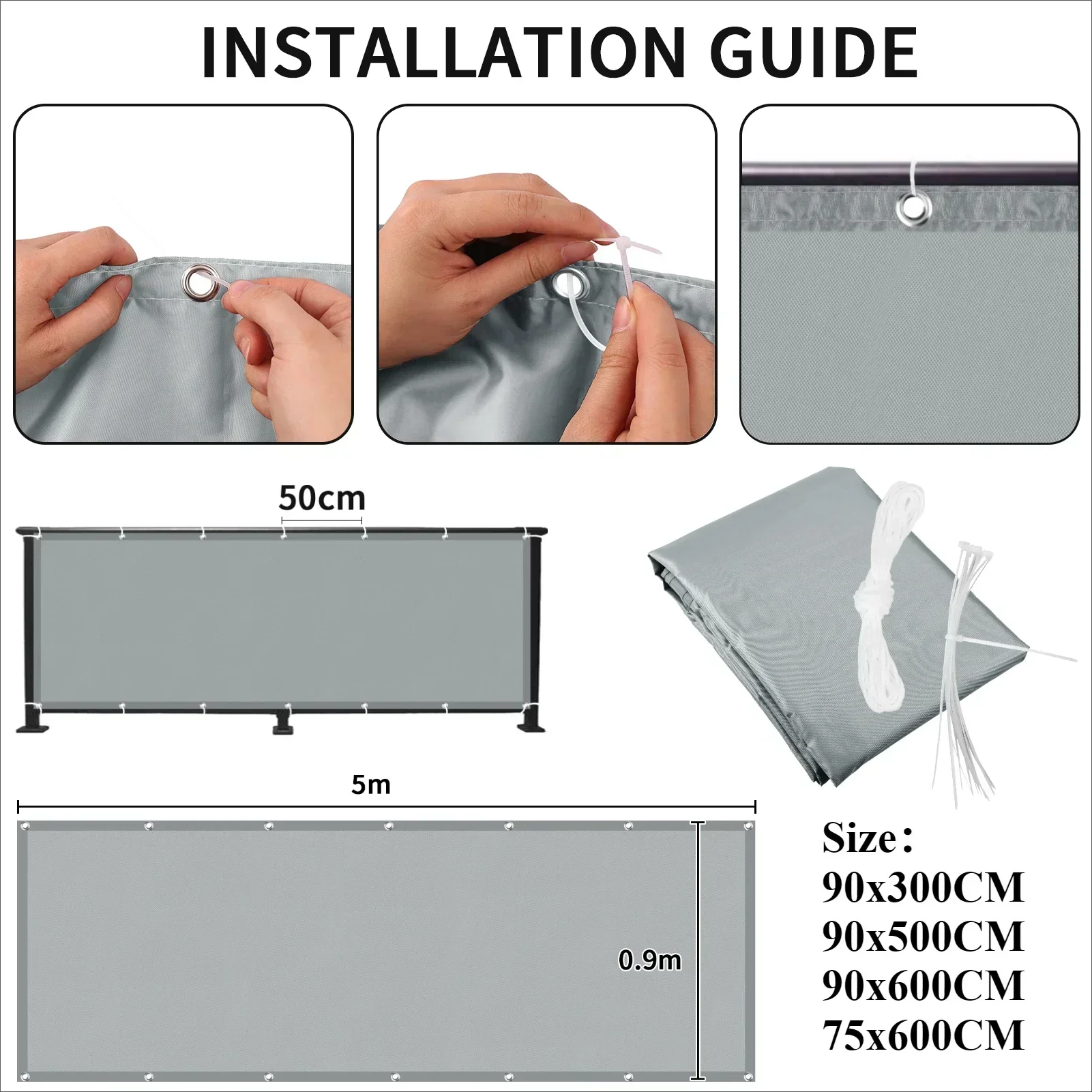 Cubierta de privacidad impermeable con protección UV para patio - imagen 2