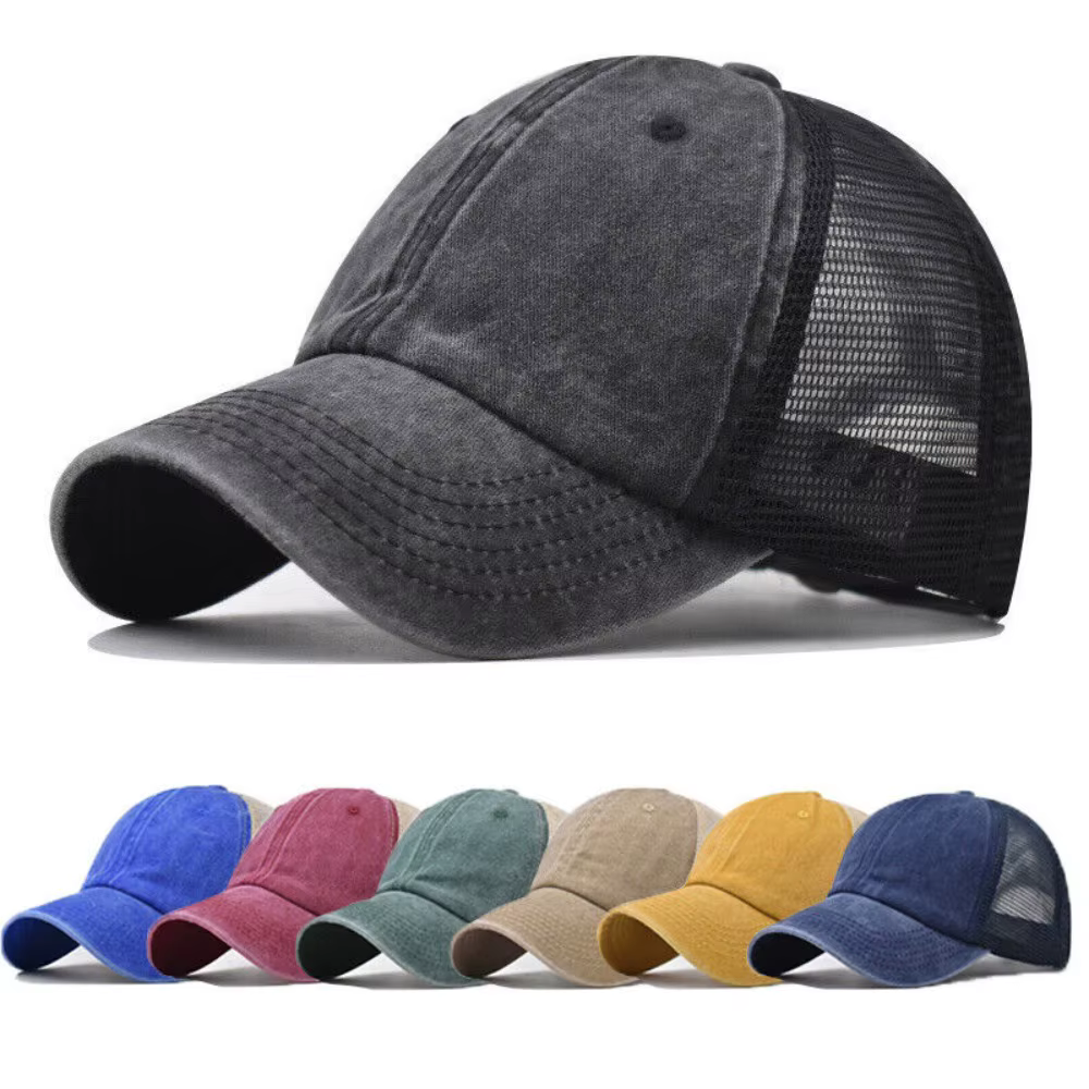 Gorra de béisbol lavada con protección UV y visera ajustable - imagen 5