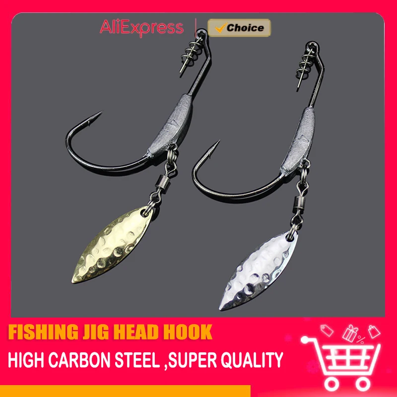 Jig Head con anclaje spin-lock para vinilo de pesca - imagen 2