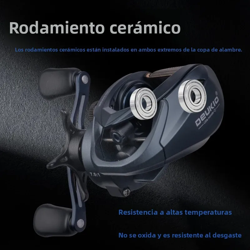 Carrete Baitcasting DEUKIO Mini con freno magnético y DC - imagen 5