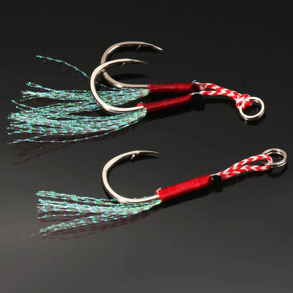 Anzuelos Assist para Slow Jigging – Pluma, púas y acero alto carbono - imagen 3