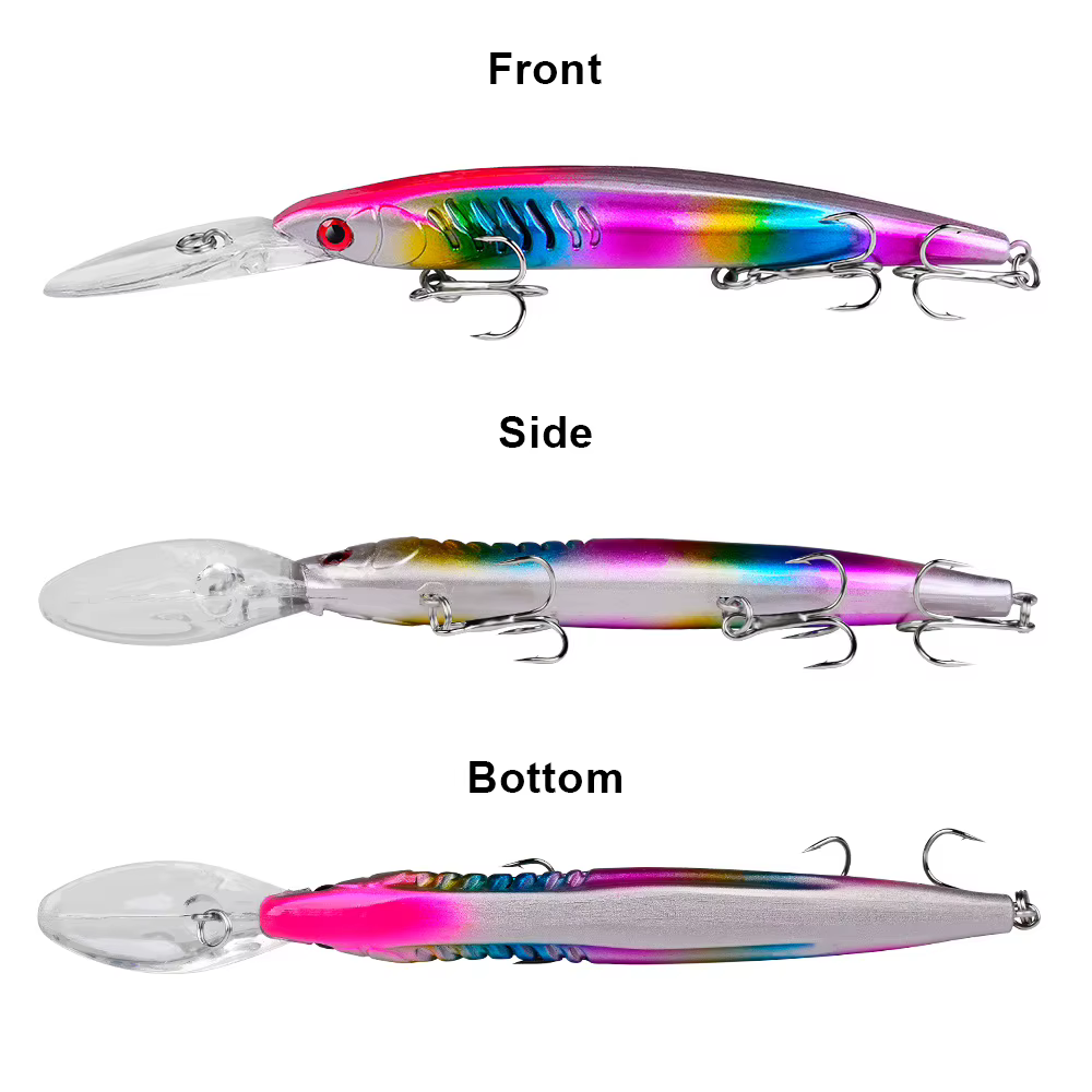 PRO BEROS Wobbler flotante 15 cm x 13 g - Minnow para lubina y carpa - imagen 3