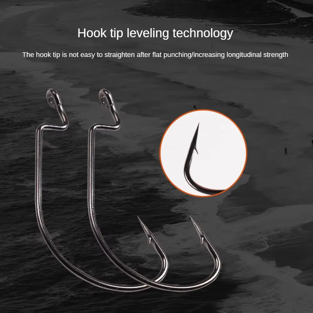 Anzuelo Texan Softjerk 5/0 – Acero carbono para Texas Rig - imagen 4