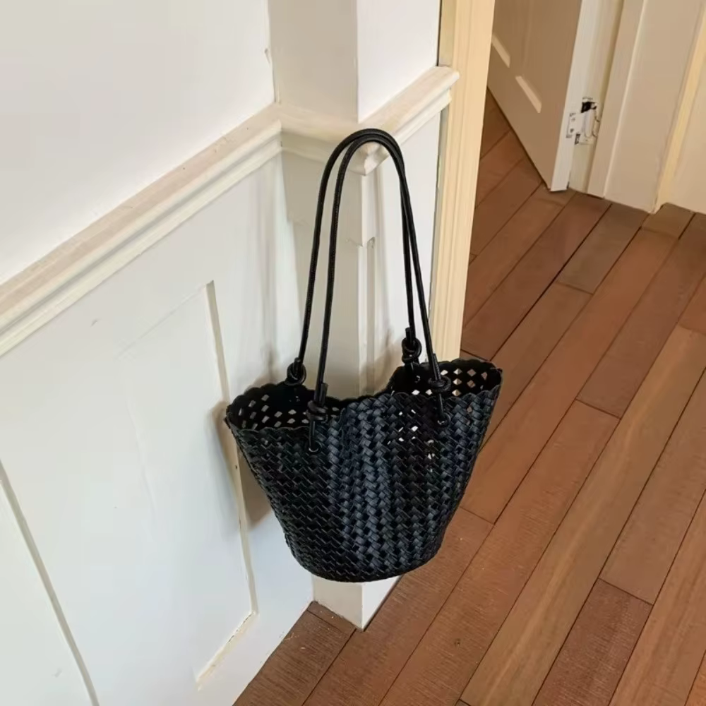Bolso Tejido Calado tipo Cesta para Playa – Gran Capacidad y Hombro - imagen 2