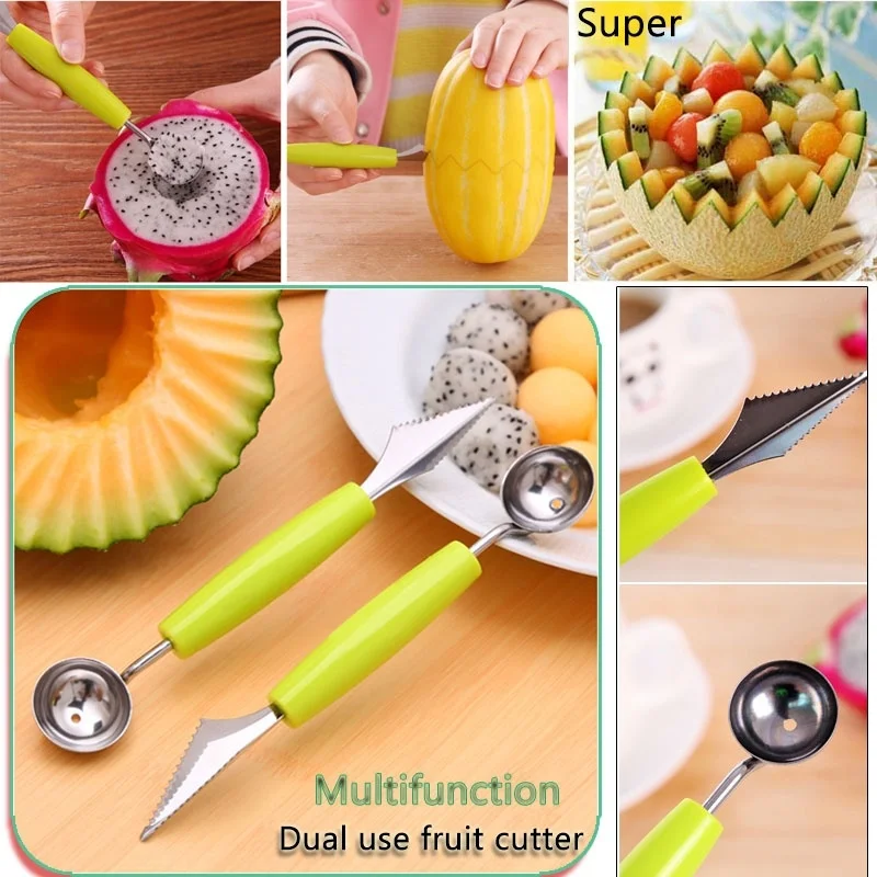 Utensilios tallado fruta verdura Scoop Ballers Cutter Chop Gadgets