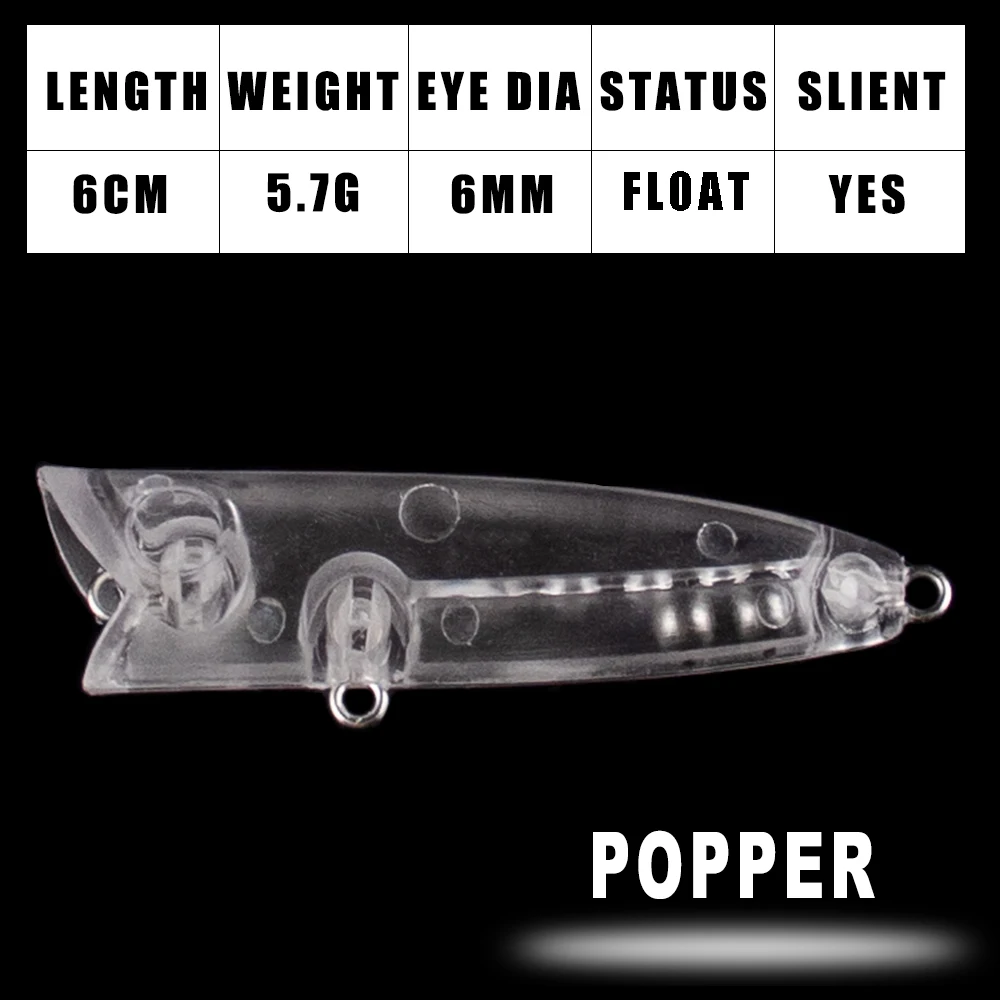 Señuelos Popper Dr.Holife sin pintar – para DIY y pesca